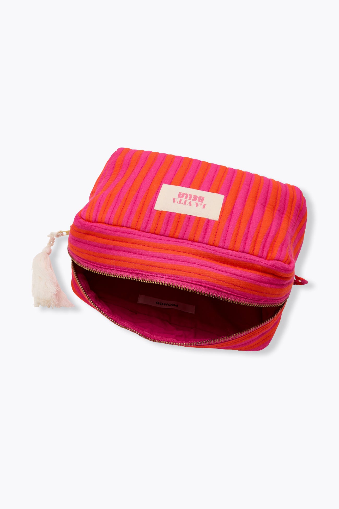 Trousse matelassée rayée