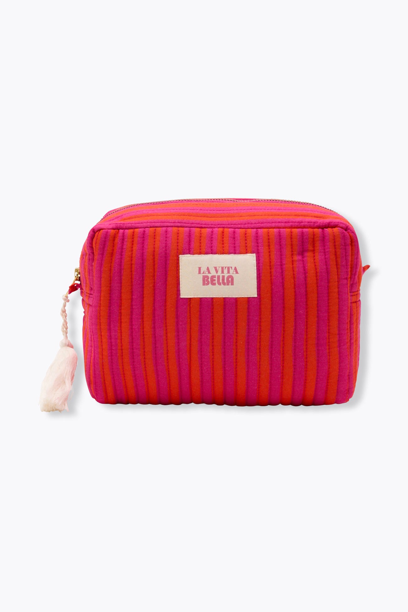 Trousse matelassée rayée