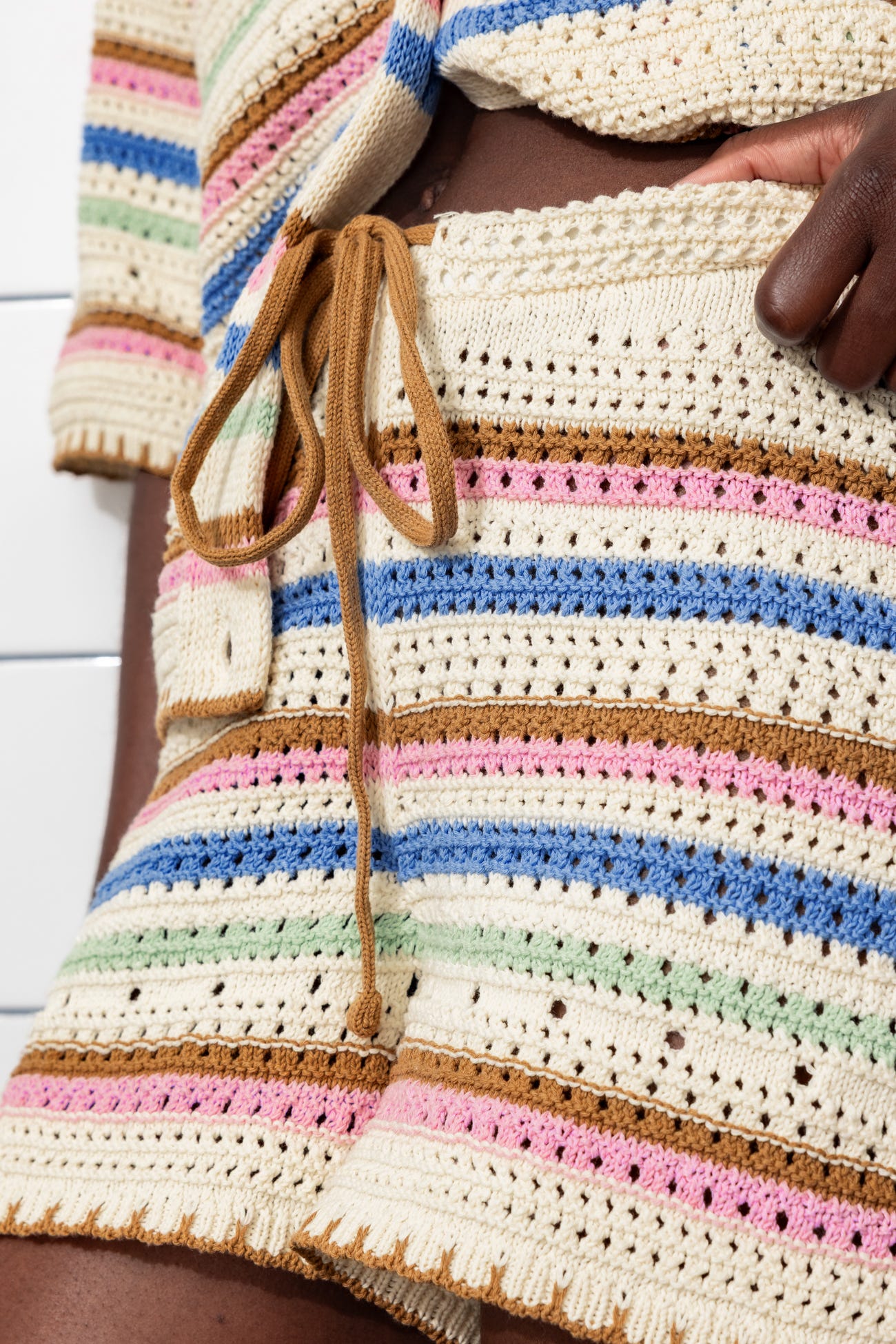 Shorts all'uncinetto