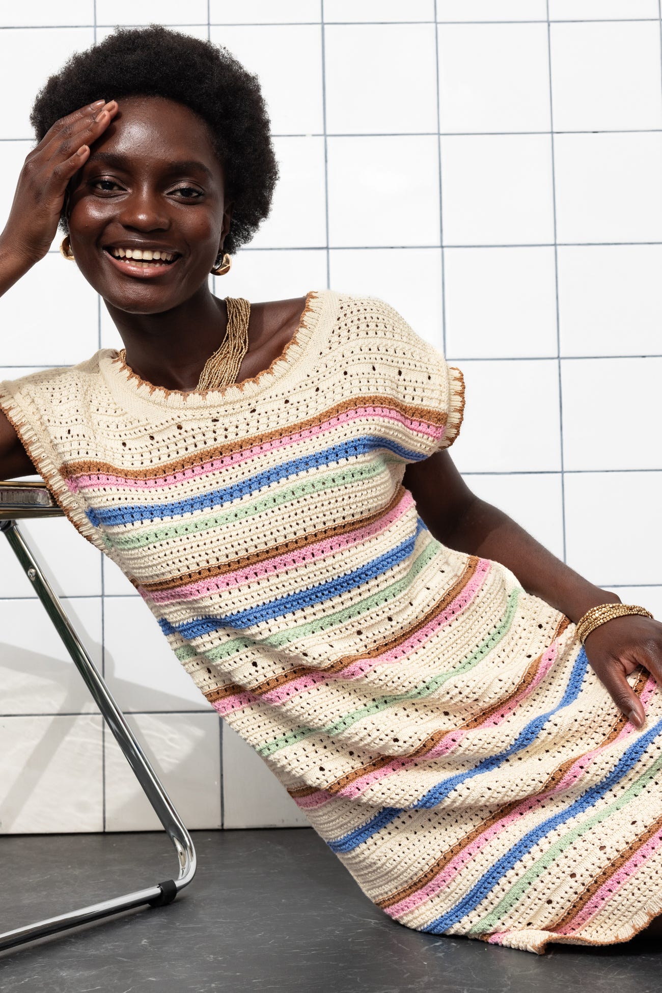 Abito crochet smanicato