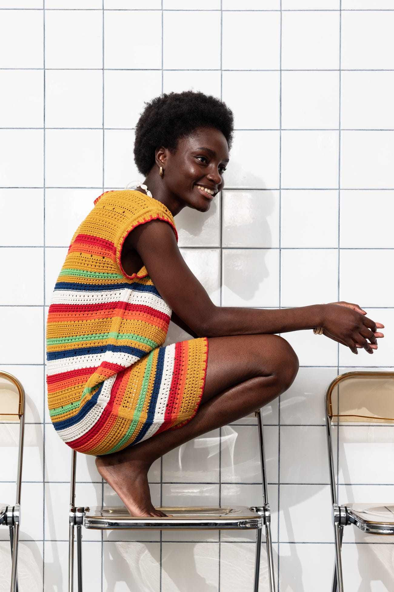 Abito crochet smanicato