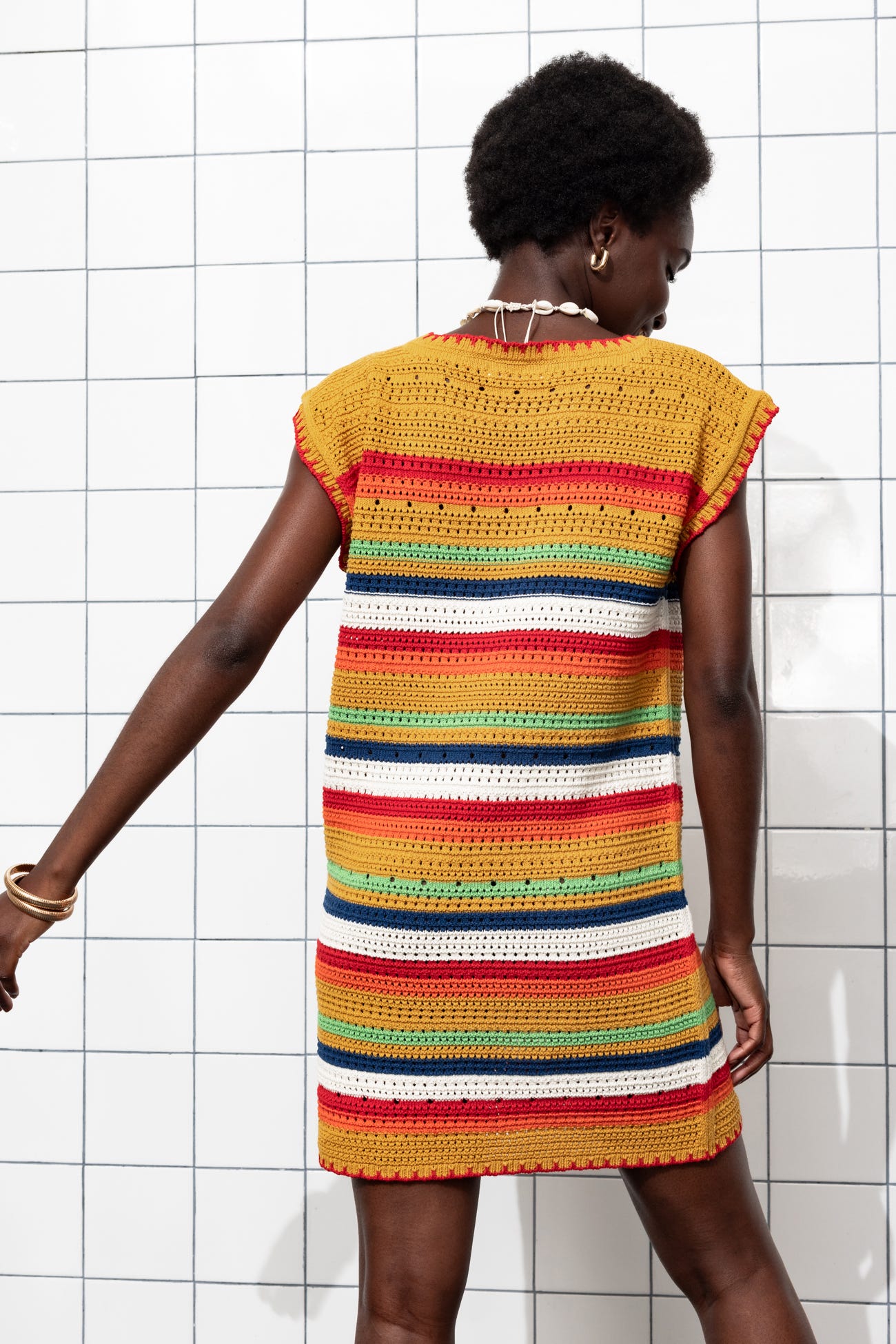 Abito crochet smanicato