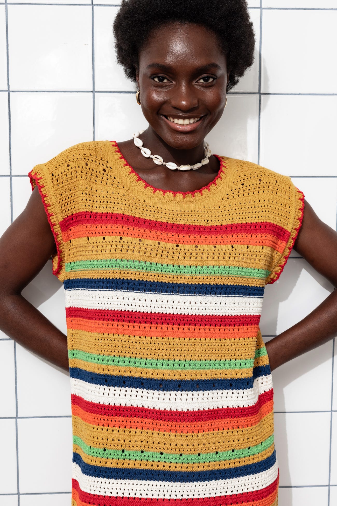 Abito crochet smanicato