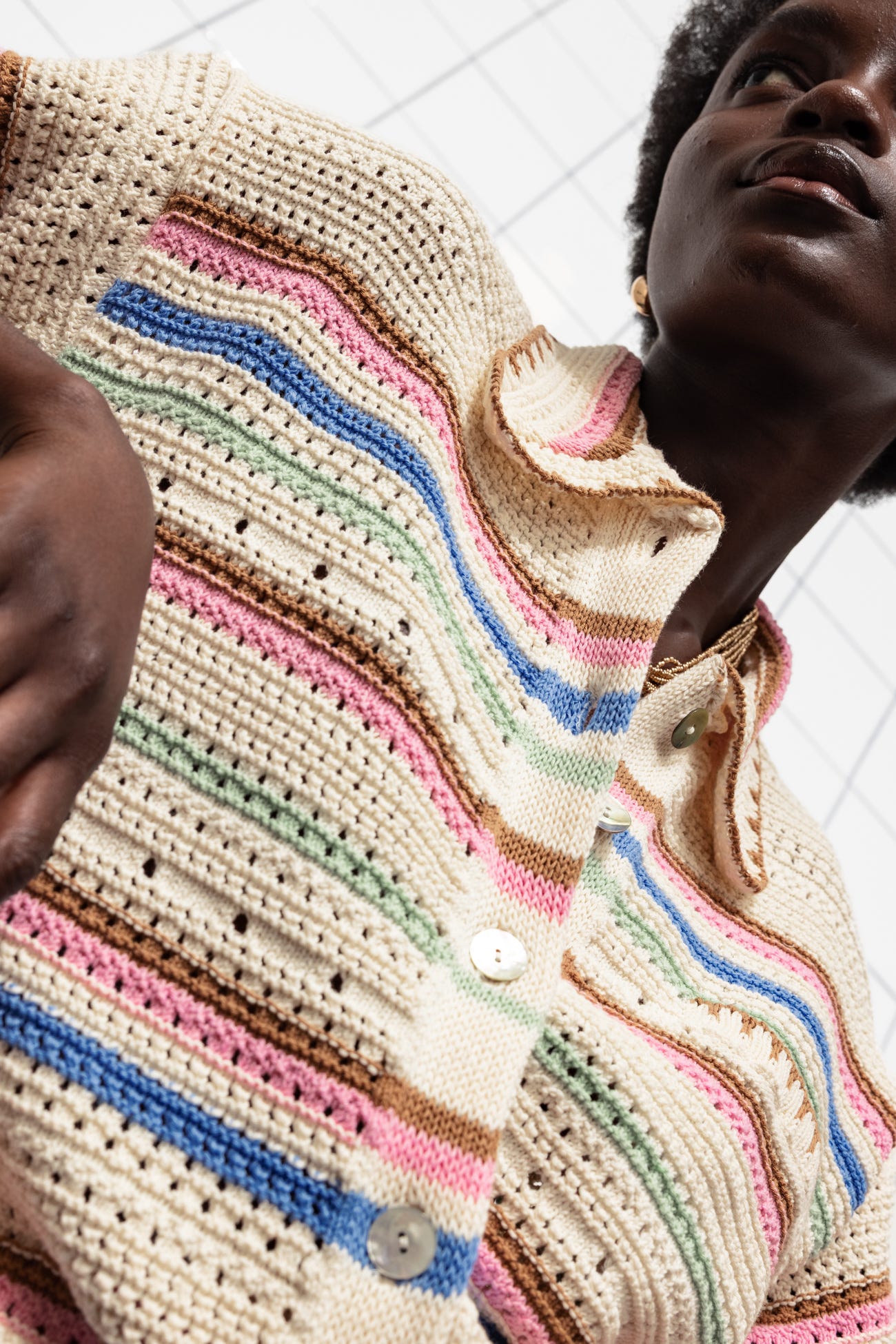Cardigan all'uncinetto