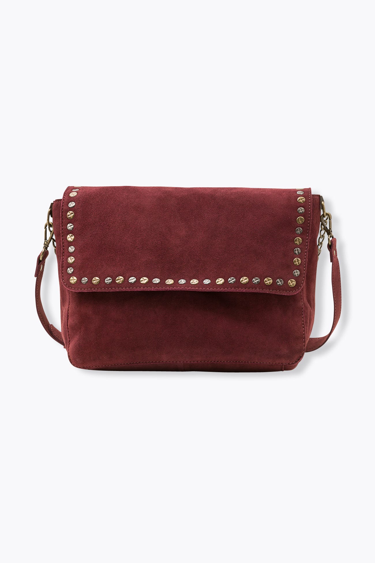 Bolso de piel con tachuelas