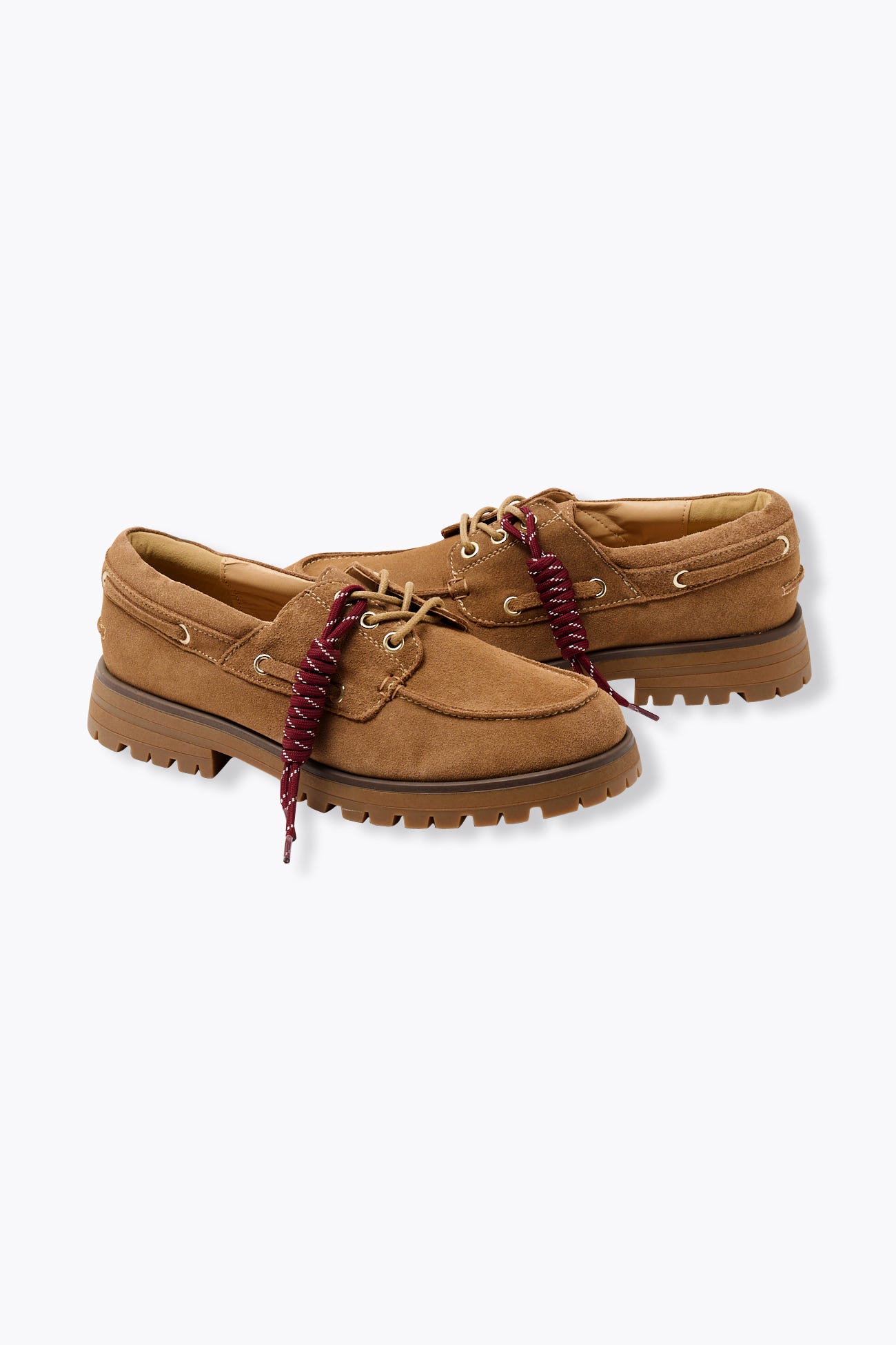 Chaussure bateau en cuir Femme