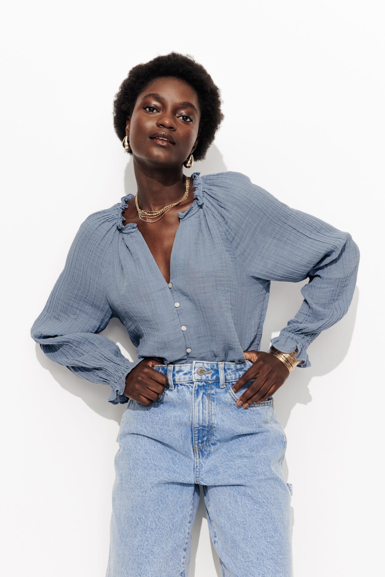 Chemise en gaze de coton Femme