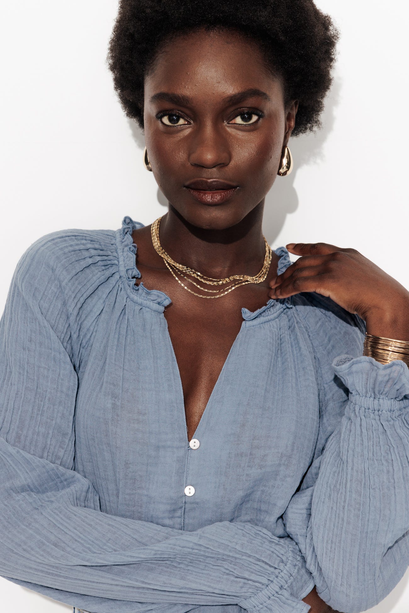 Chemise en gaze de coton Femme