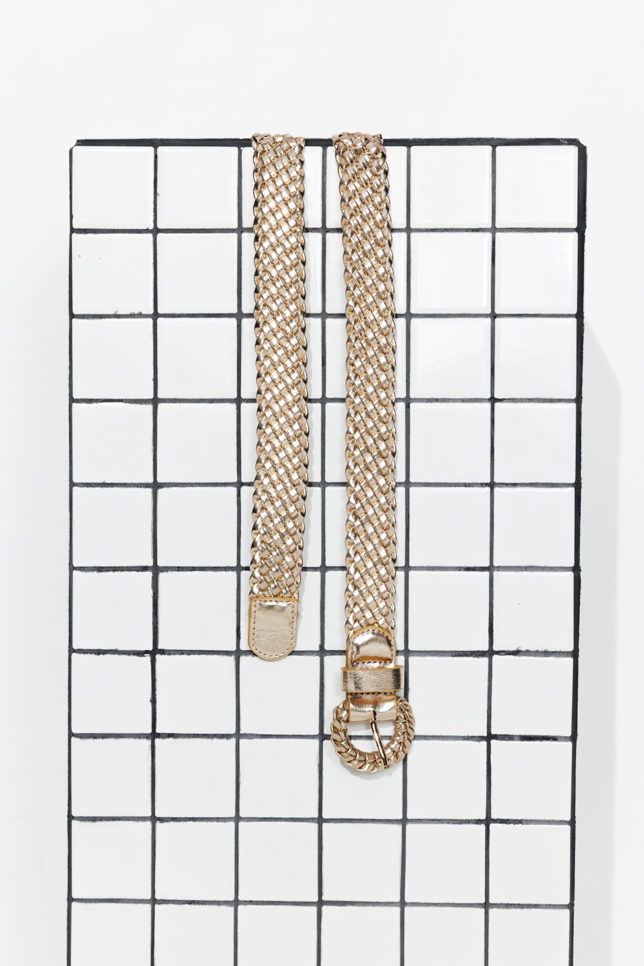 Ceinture tressée dorée Femme