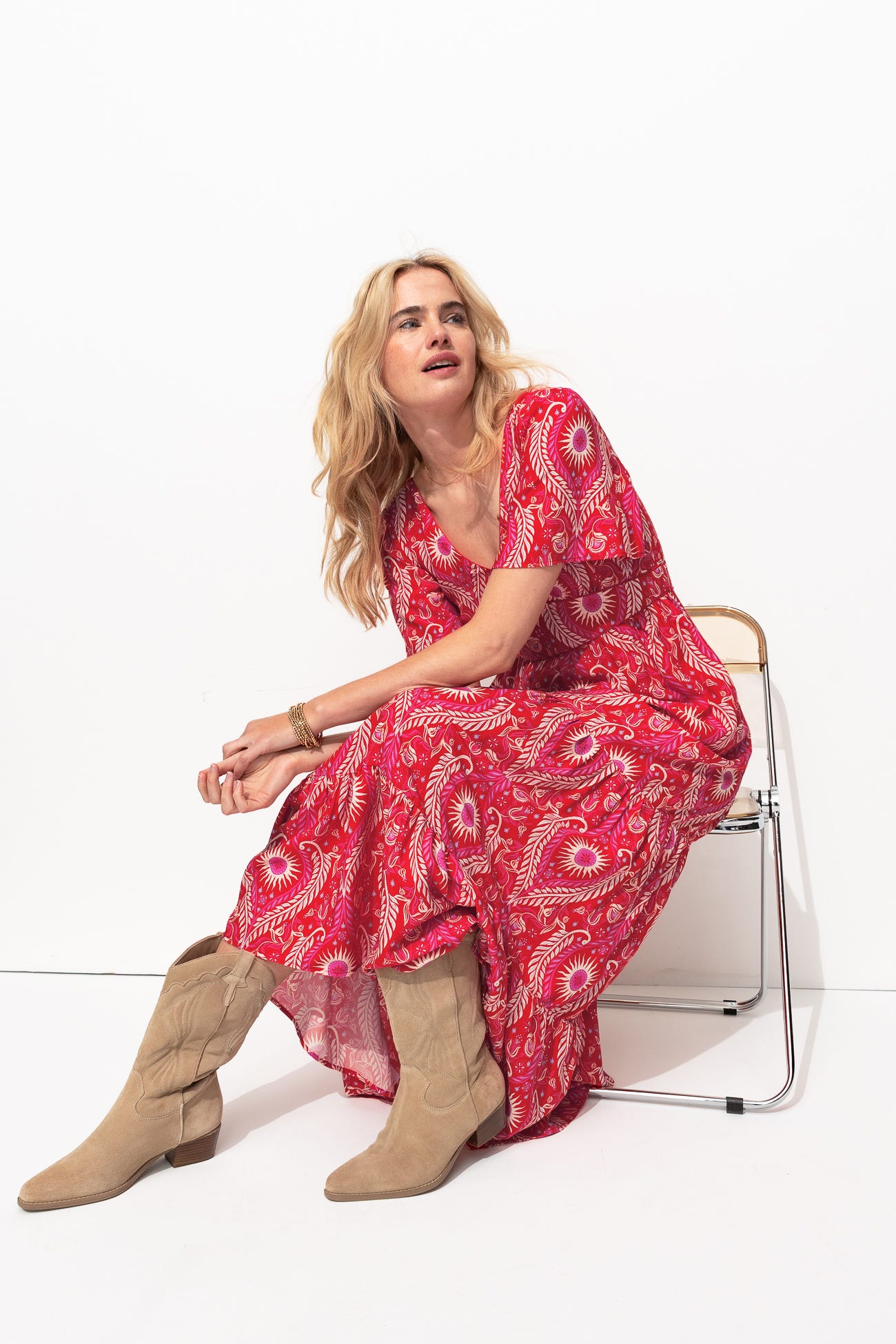 Robe longue décolleté dos