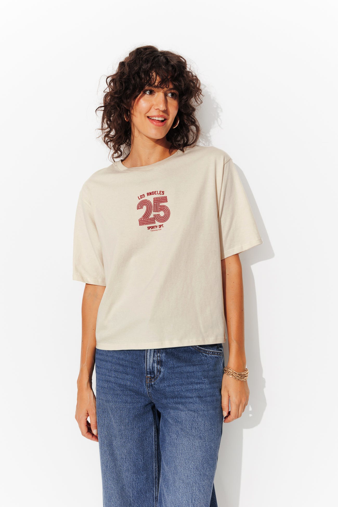 T-shirt con slogan Los Angeles