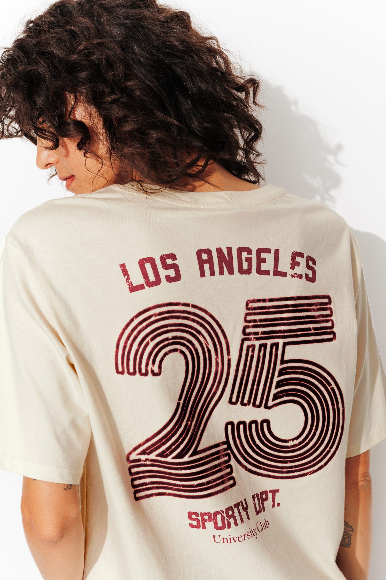 T-shirt con slogan Los Angeles