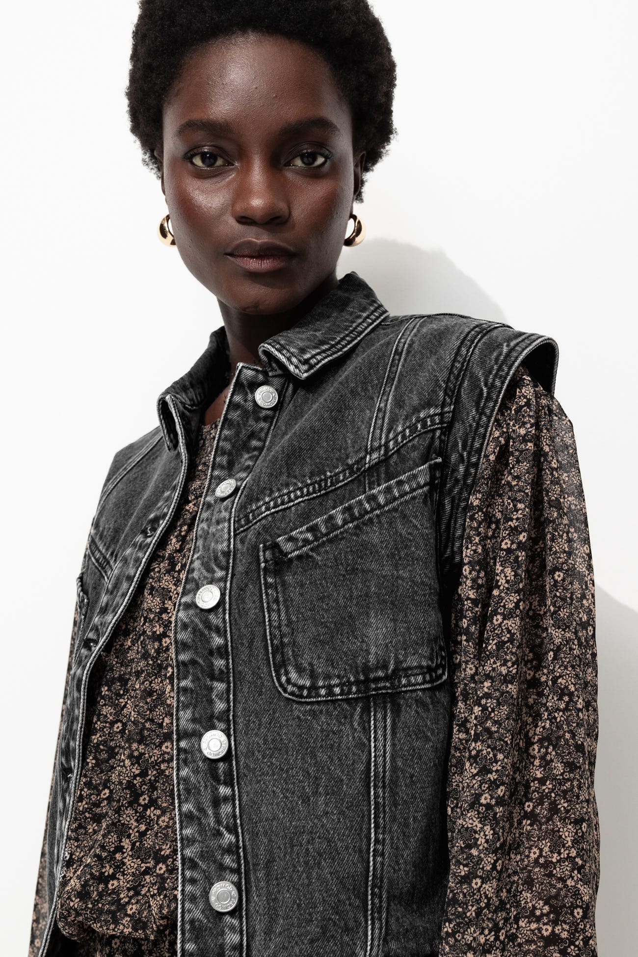 Veste jean sans manches