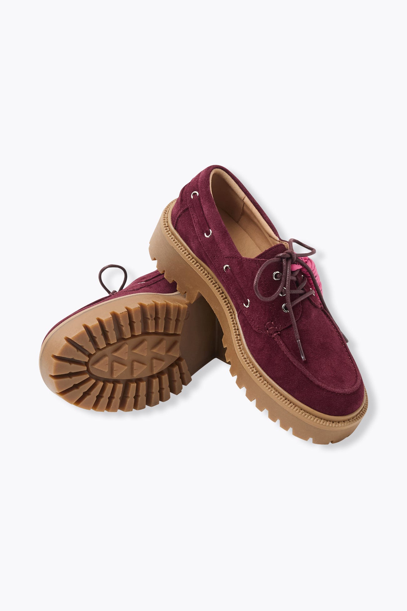Chaussure bateau en cuir Femme