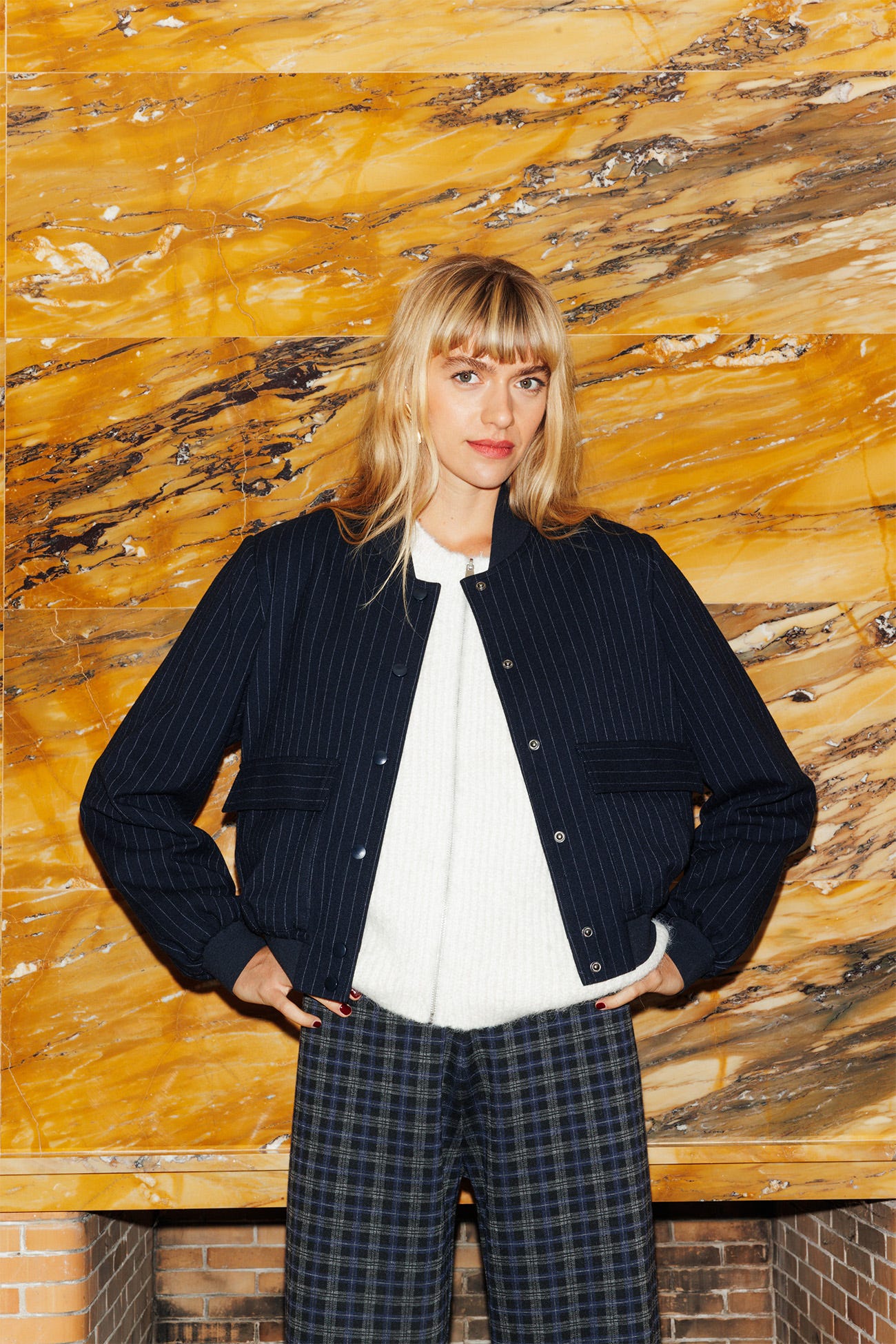 Blouson bomber rayé Femme