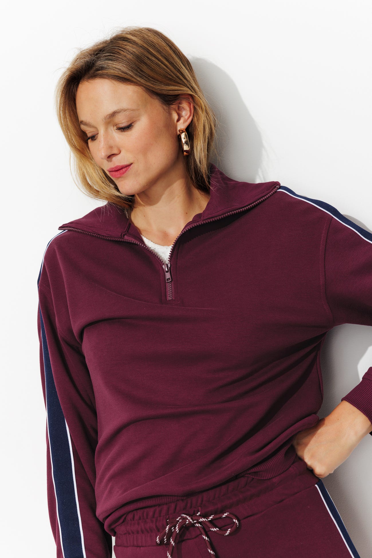 Sweat-shirt à bandes Femme