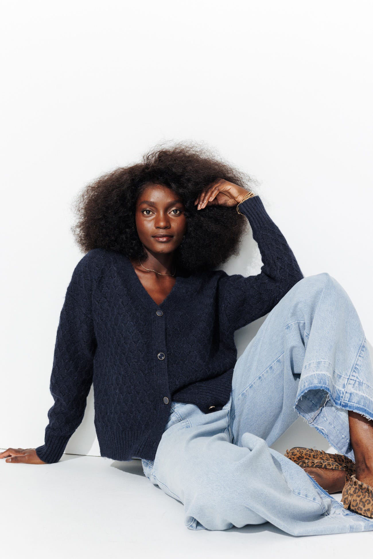 Cardigan torsadé recto-verso