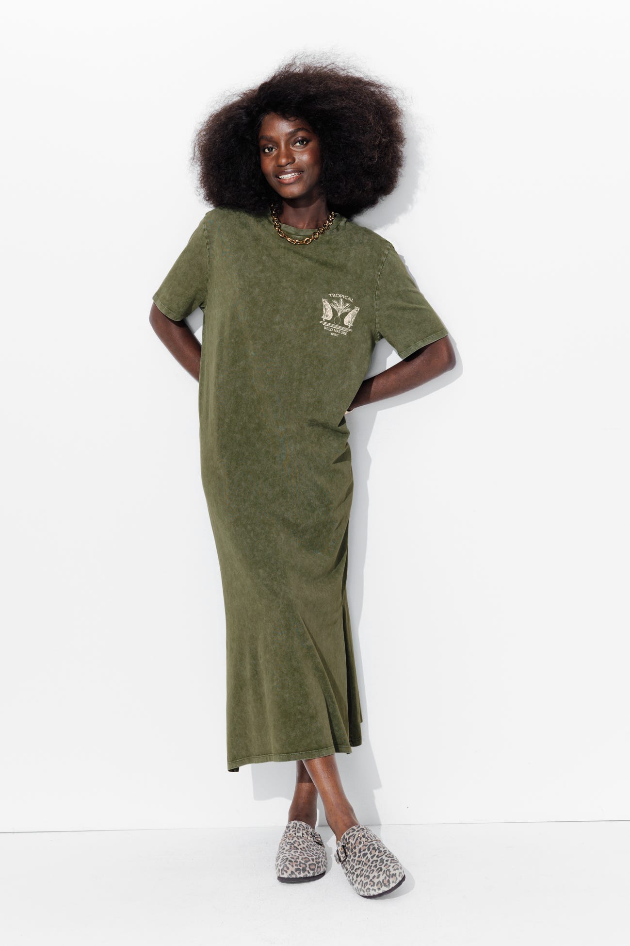 Robe t-shirt motif panthère