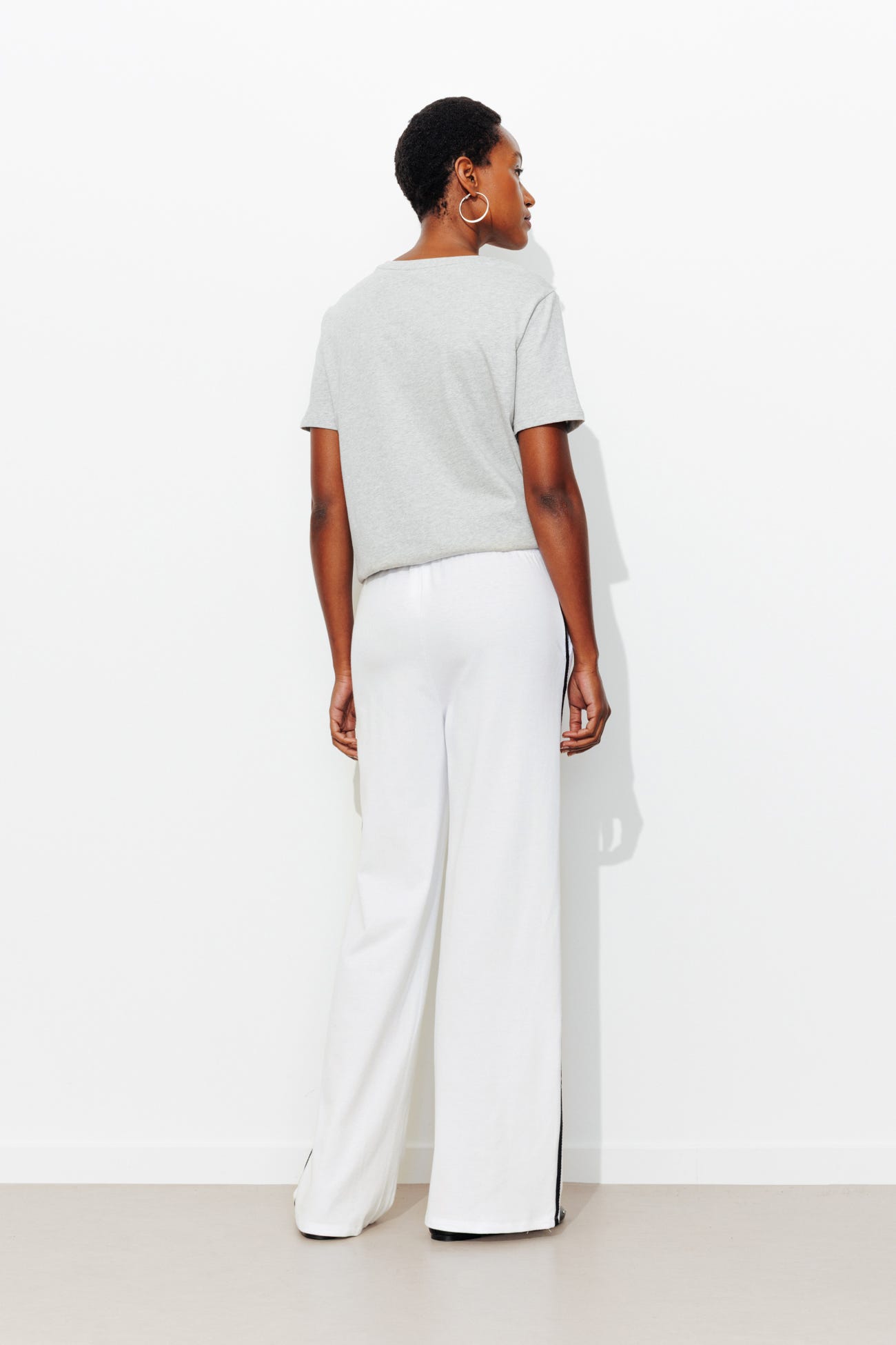 Jogging large à bandes Femme