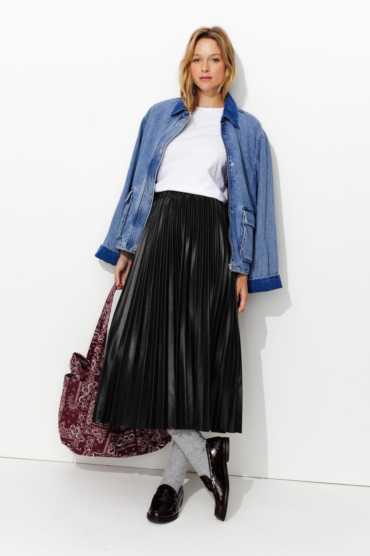 LUNA jupe plissée en simili