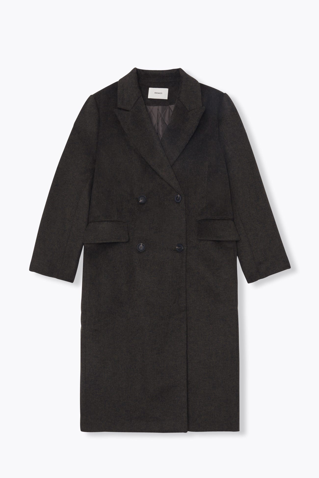 Manteau long en laine mélangée