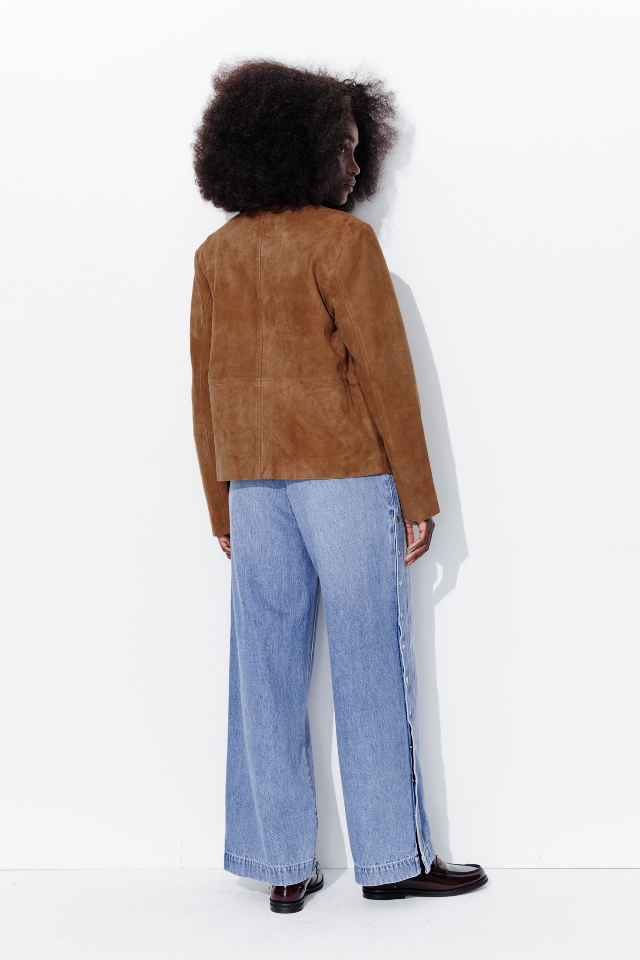 Real suede leather jacket - Camel