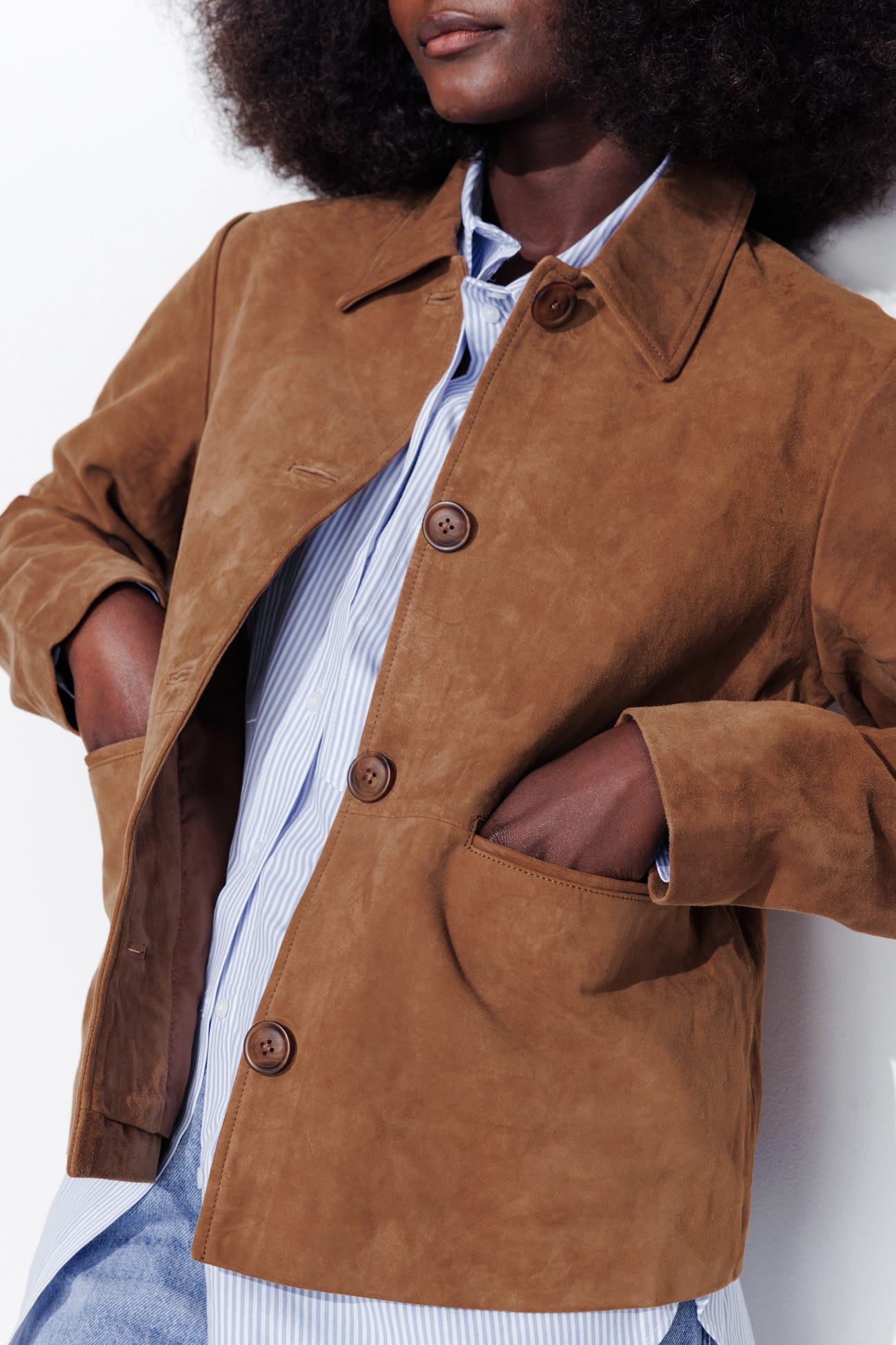 Veste 100% cuir daim Femme