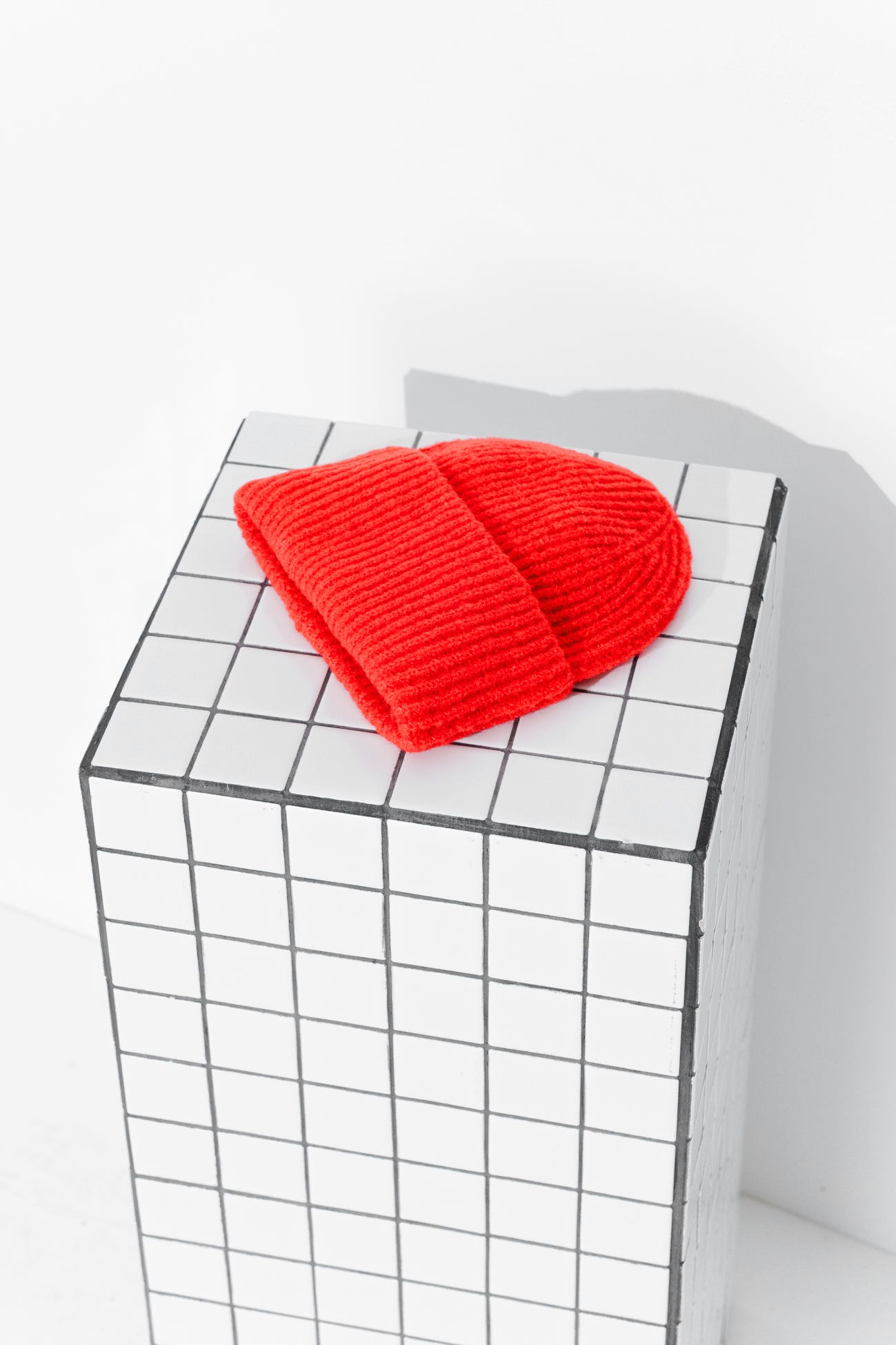 Bonnet côtelé à revers Femme