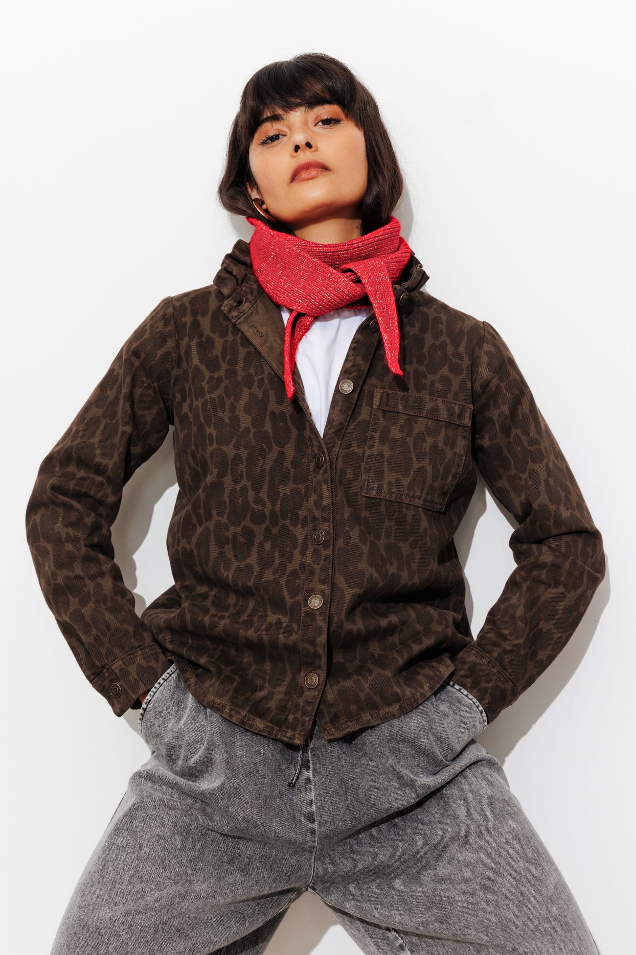 Echarpe côtelée pailletée