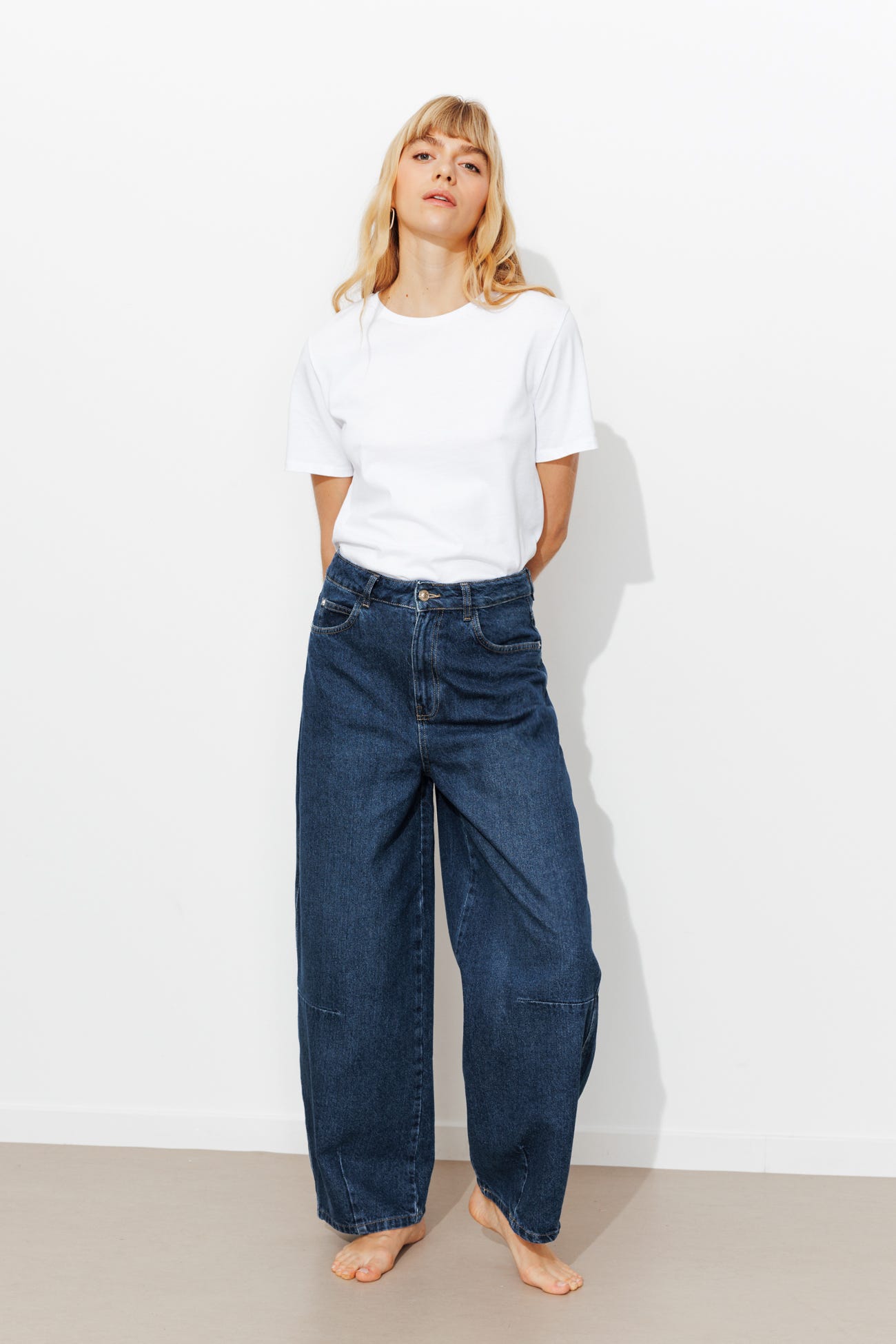 Jean taille haute barrel