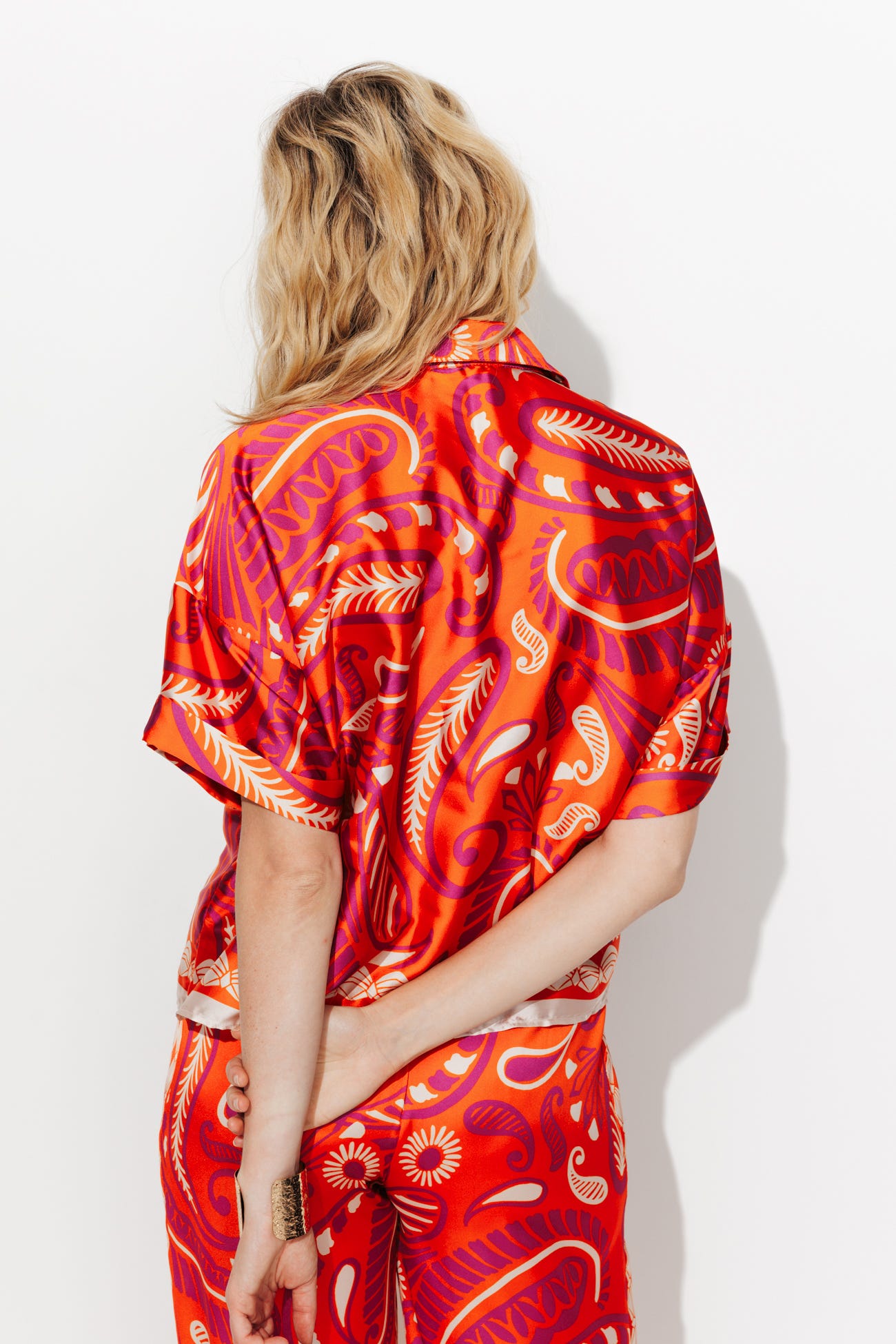 Chemise imprimée en satin