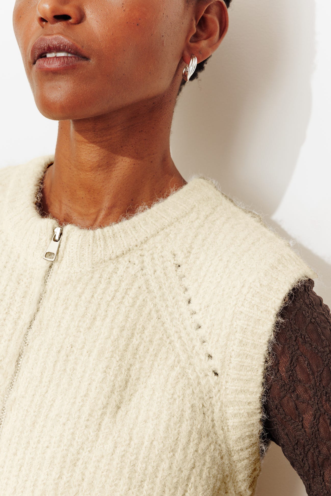 Gilet zippé sans manches Femme