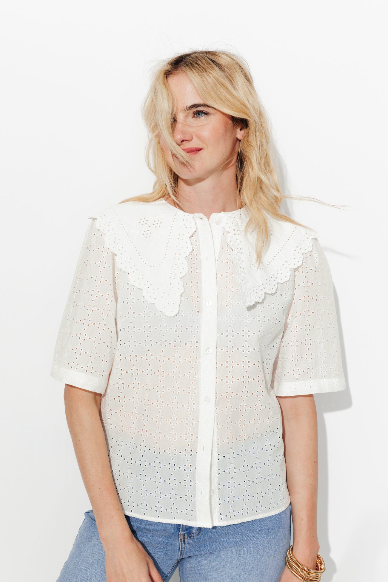 Chemise à col Peter Pan Femme