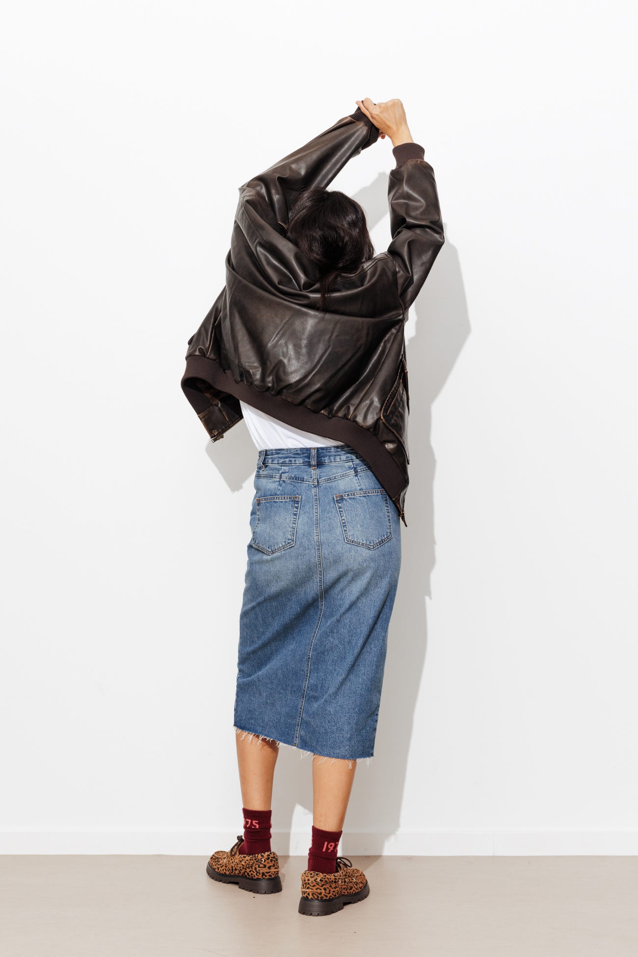 Jupe midi en jean Femme