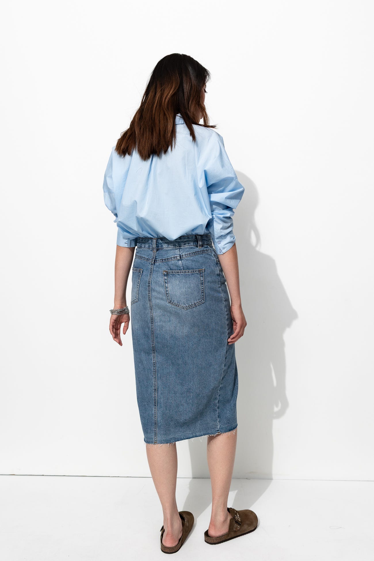 Jupe midi en jean Femme