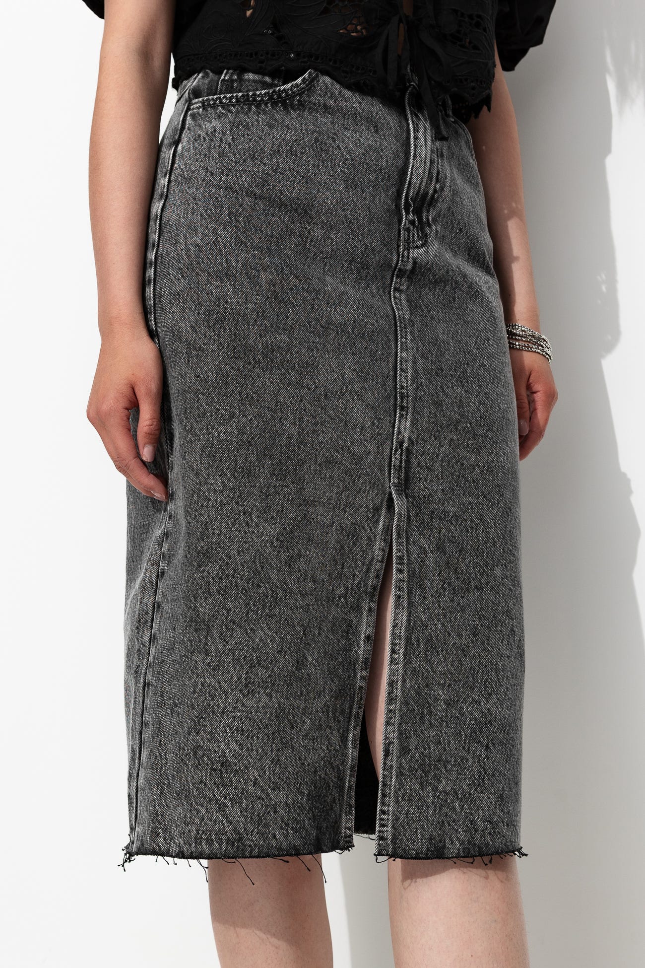 Jupe midi en jean Femme