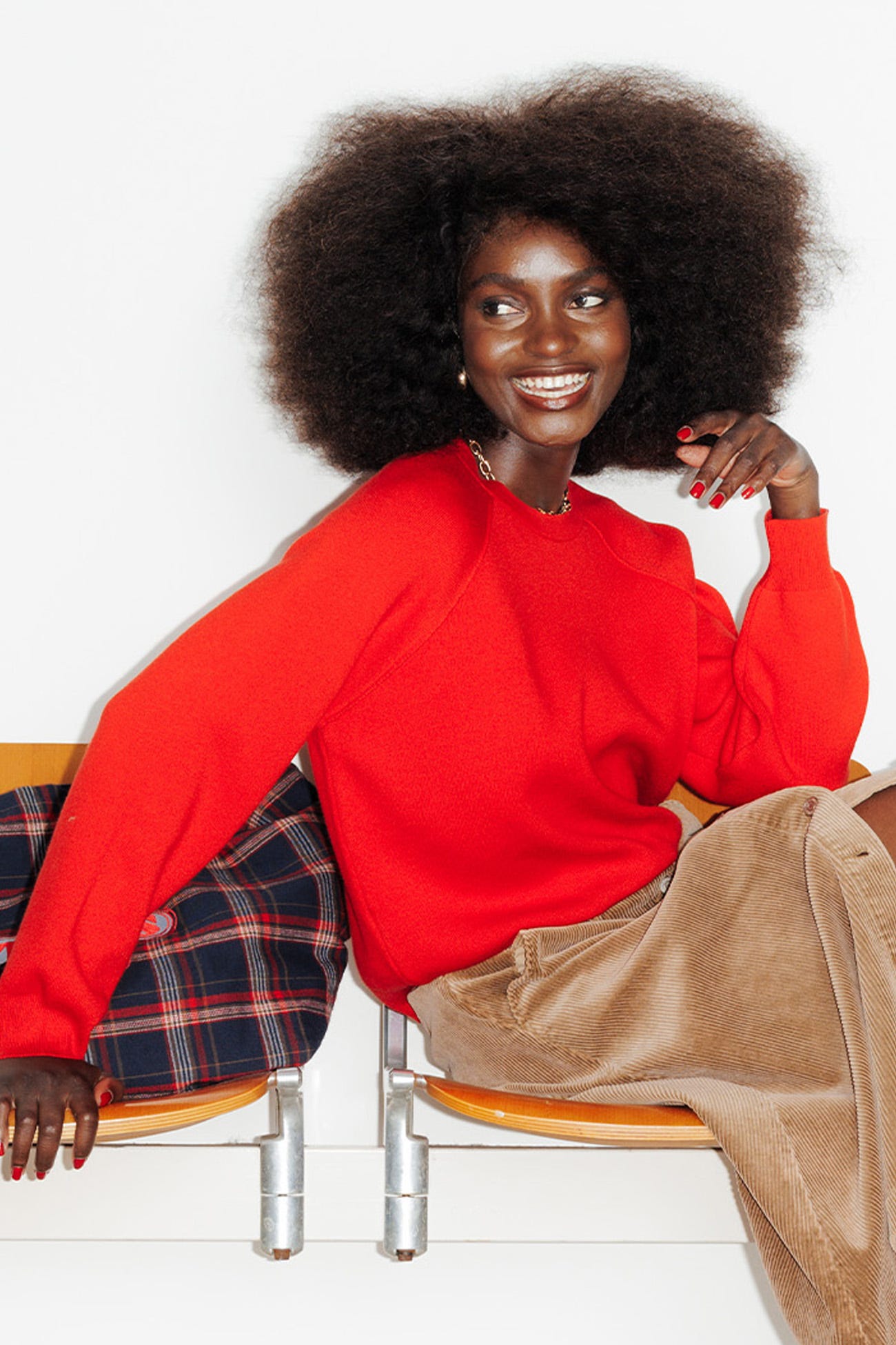 Pull uni col rond Femme