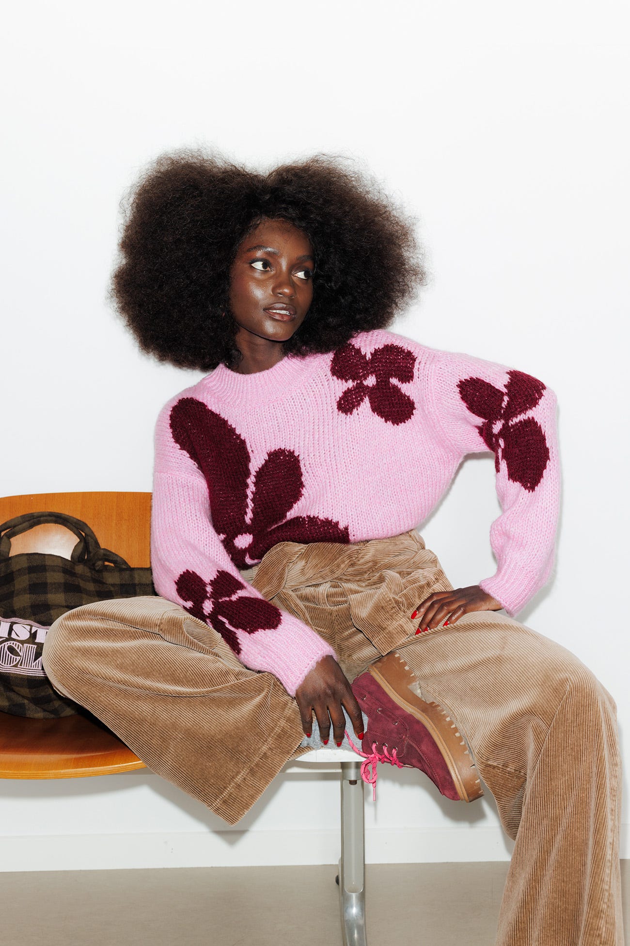 Pull à fleurs Femme