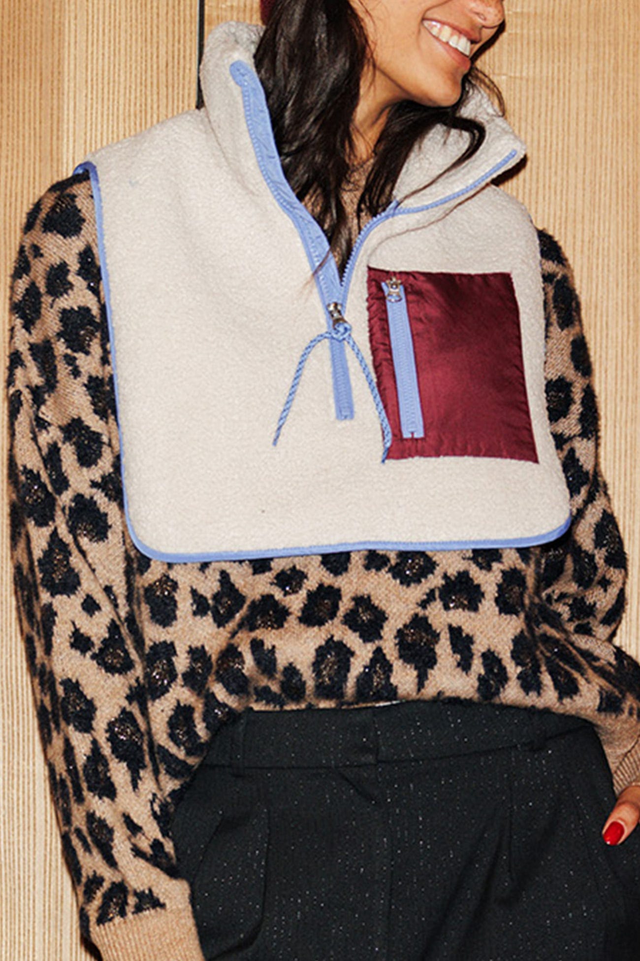 Teddyfleece-Schalkragen