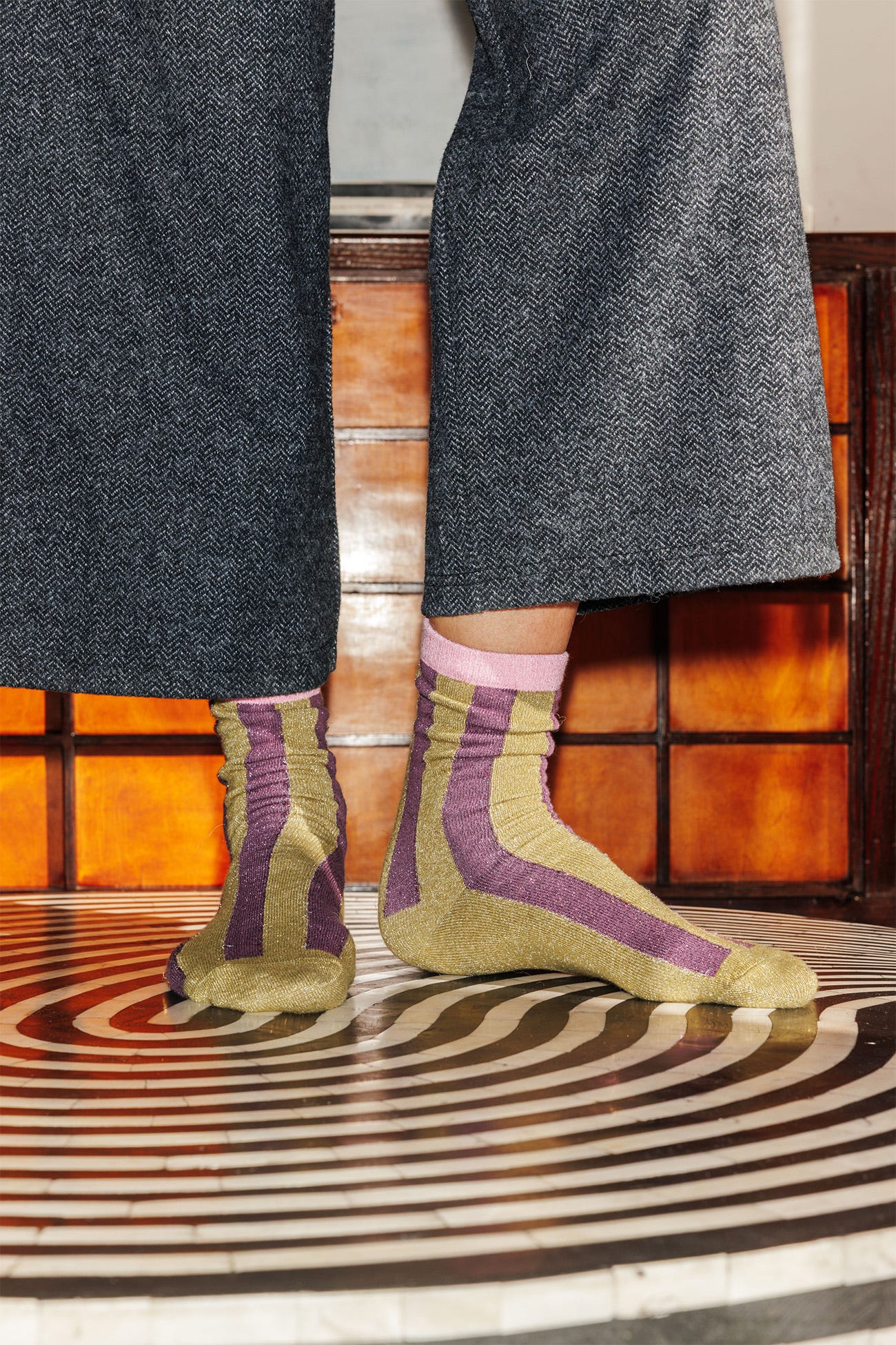 Calcetines de rayas con brillo