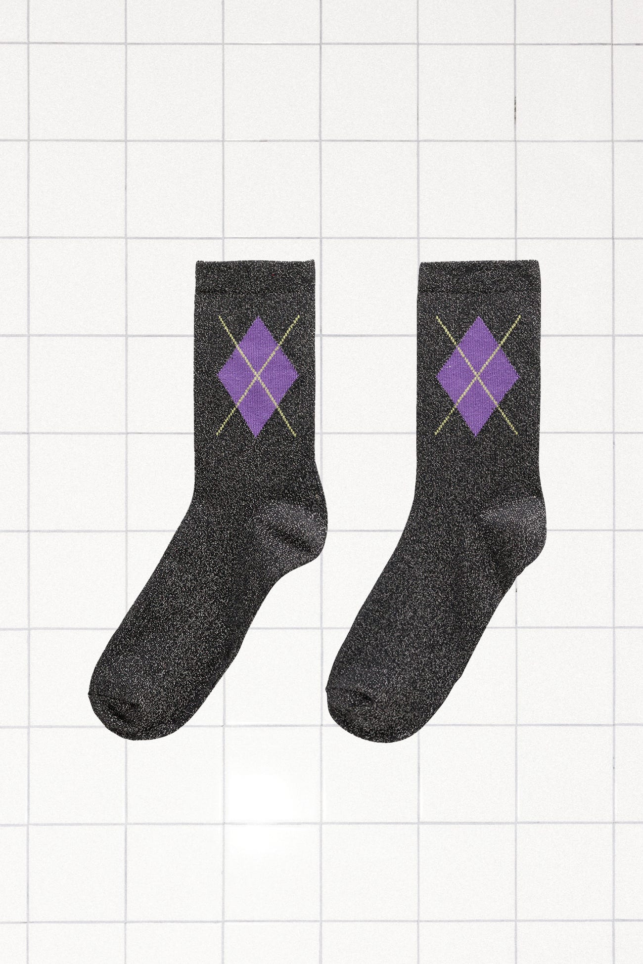 Socks with glitz and 'argyle'