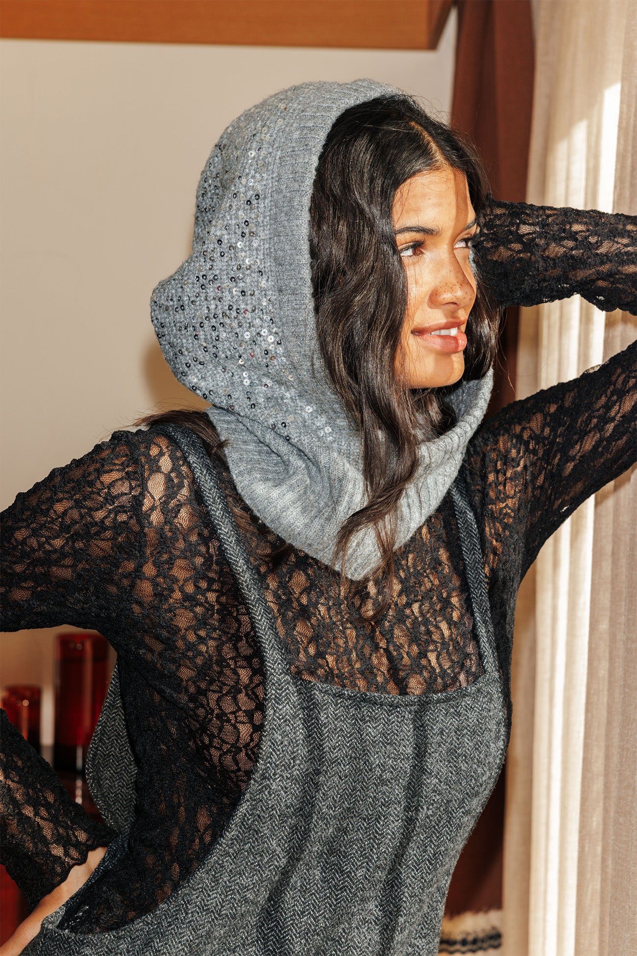 Glitzy balaclava - Grey