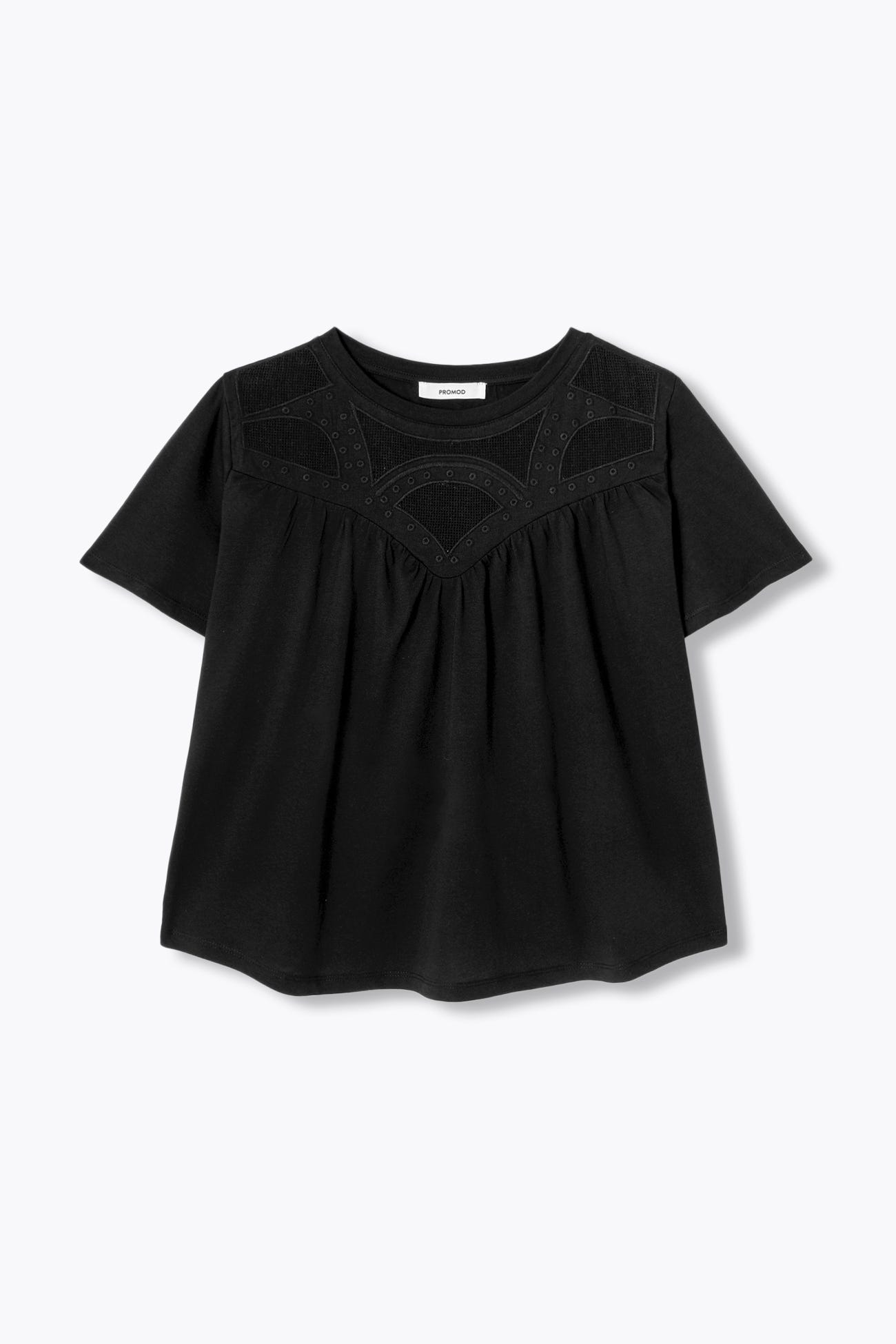 T-shirt détail résille Femme
