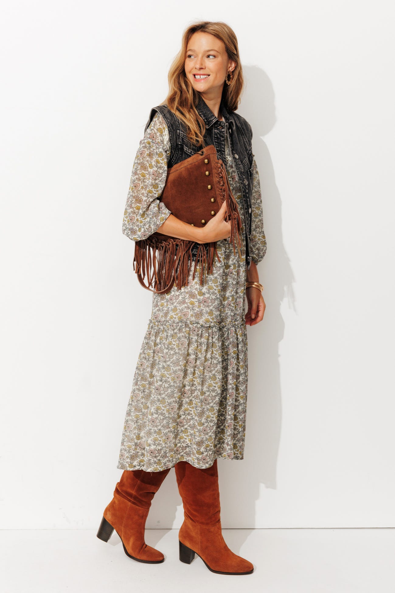 Robe longue à fleurs Femme