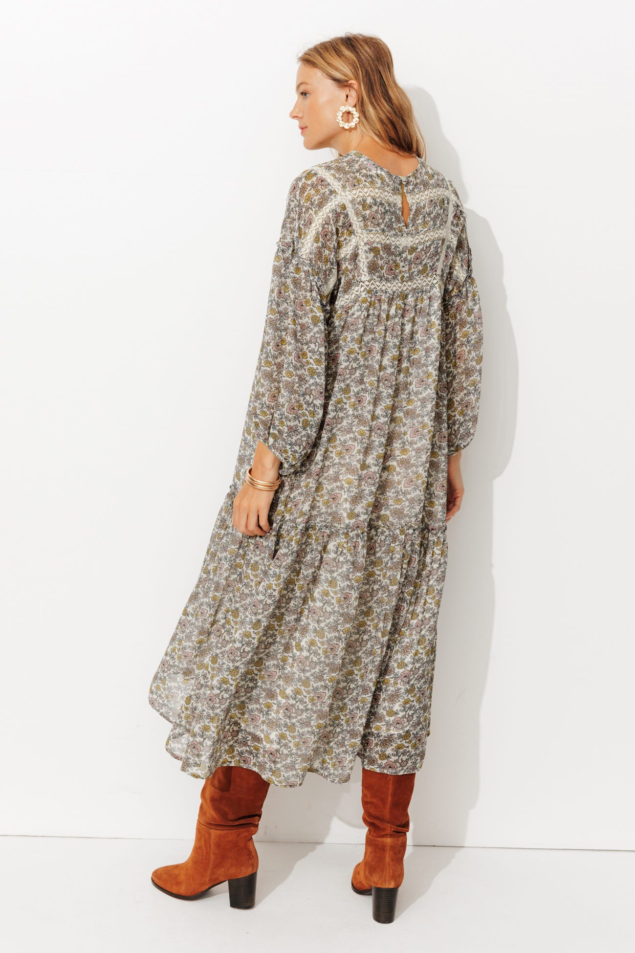 Robe longue à fleurs Femme
