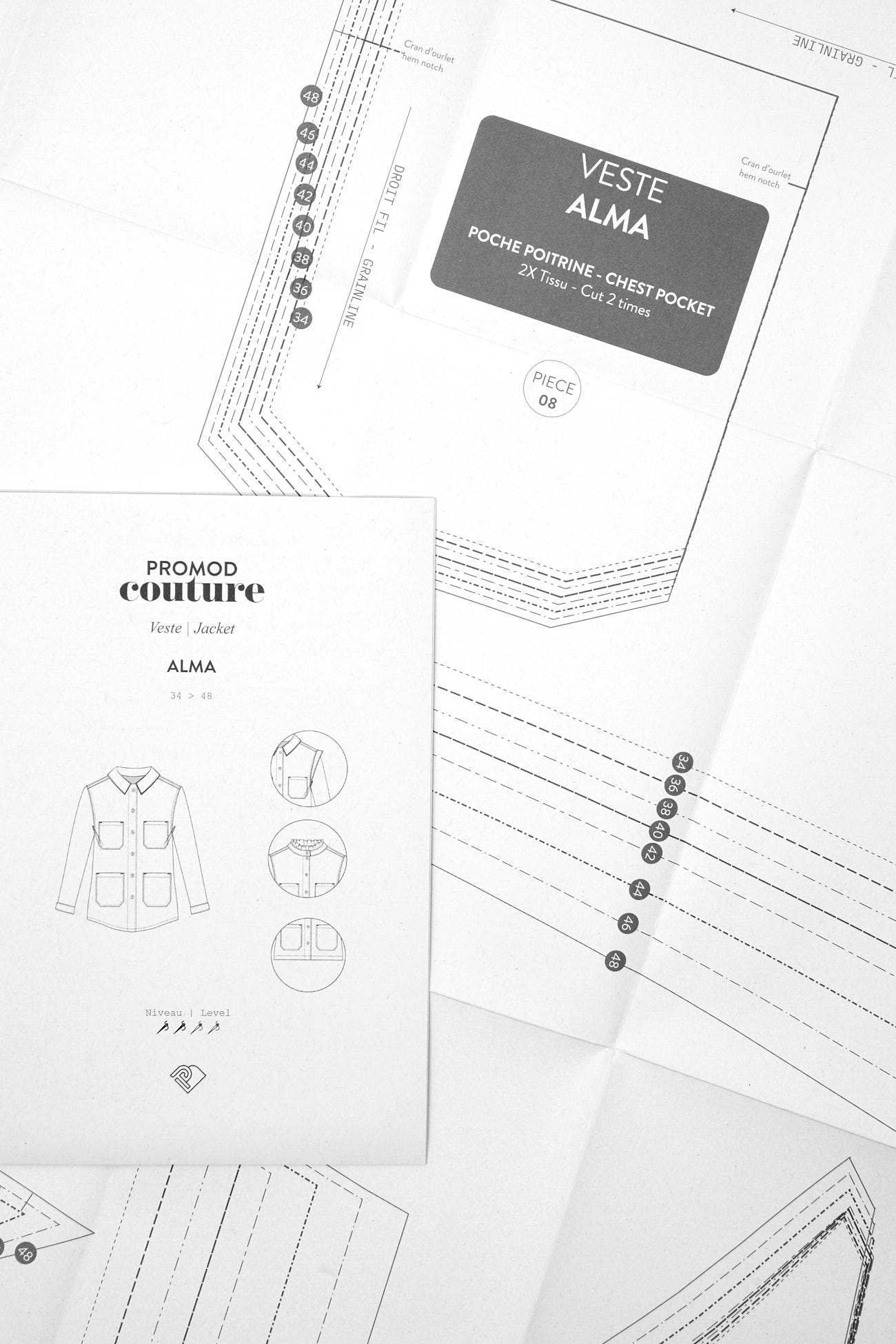 Patron papier veste femme ALMA