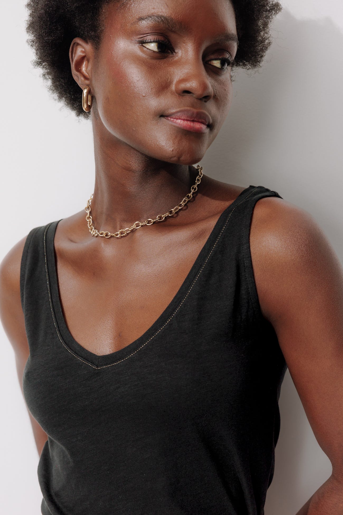 V-neck sleeveless top