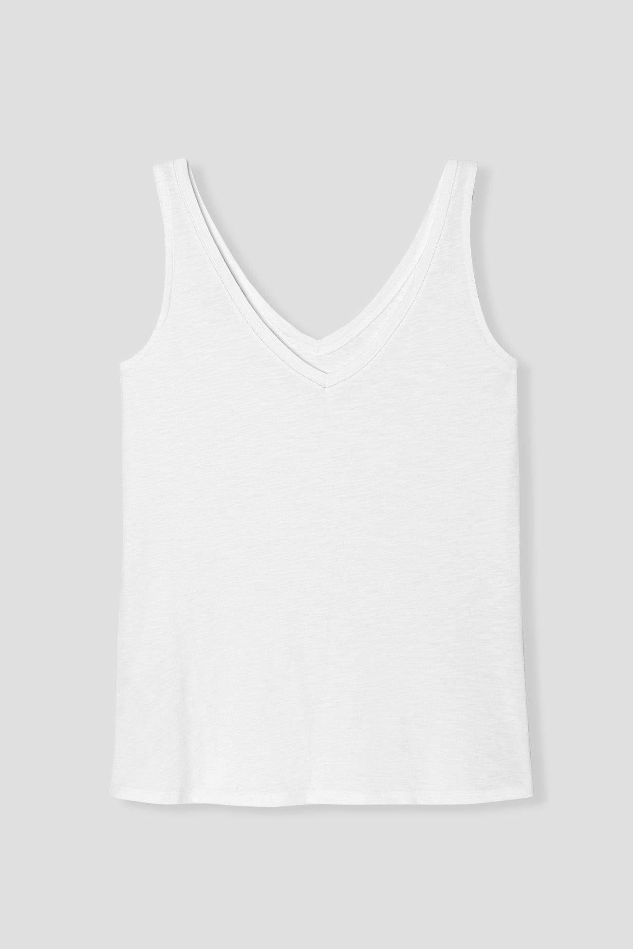 Débardeur col V en coton Femme