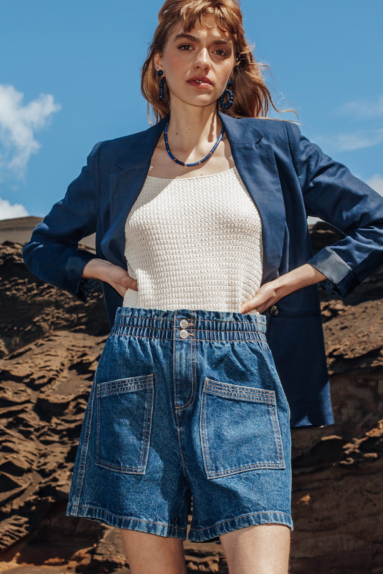 Short en jean Femme