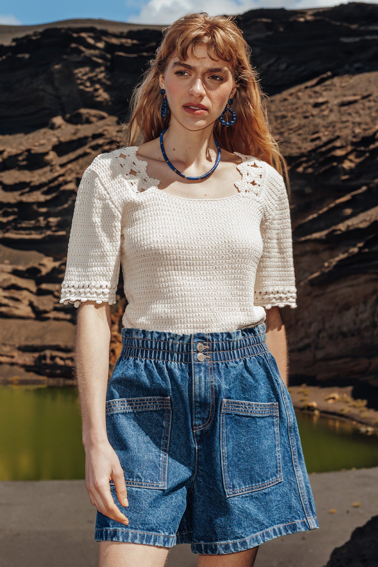Short en jean Femme